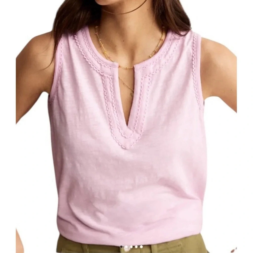 Boden Top Women's size US 10 Pink Sleeveless Essential Cotton Stretch Formal - Picture 1 of 8